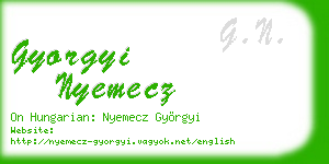gyorgyi nyemecz business card
